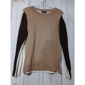 Banana Republic‎ Sweater Ladies Medium Brown Tan Color Block